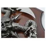 Fantasy Dragon Skull Wall Plaque with Blades by Frost Cutlery