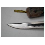 Decorative Japanese-Style Short Sword with Scabbard and Dragon Motif