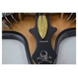 Stainless Steel Decorative Skull Hunting Knife with Wall Plaque - Boxed