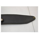 Collector Bowie Knife with Eagle Engraving, Gold Guard, and Sheath