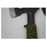 Hand tool lot: Gorilla Gear and Ozark Trail hatchets, multi-function axes