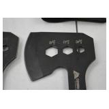Hand tool lot: Gorilla Gear and Ozark Trail hatchets, multi-function axes