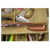 Large Tackle Box with Lures, Line, and Bobbers