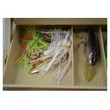 Large Tackle Box with Lures, Line, and Bobbers