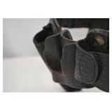 Vintage Black Leather Police Duty Belt with Multiple Pouches and Holsters