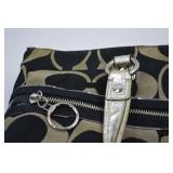 Coach Poppy Signature Black and Tan Canvas Tote Bag