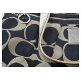 Coach Poppy Signature Black and Tan Canvas Tote Bag