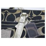 Coach Poppy Signature Black and Tan Canvas Tote Bag