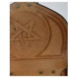 Handmade Leather Belt Pouch with Pentagram Design, 7 Inch