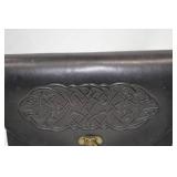 Black Leather Celtic Knot Belt Pouch, 8 Inch