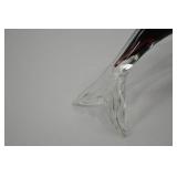 Set of 2 Art Glass Dolphin Figurines - Black and Blue Accents