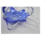 MCM Blue Art Glass Basket