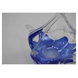 MCM Blue Art Glass Basket