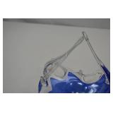 MCM Blue Art Glass Basket