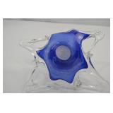 MCM Blue Art Glass Basket