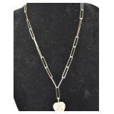 Madonna Necklace with Heart Pendant and Paperclip Chain by Melinda Maria