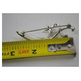 Rhinestone Scimitar and Star Brooch Pin