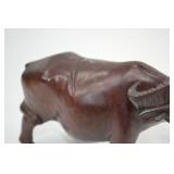 Hand-Carved Wooden Water Buffalo Figurine, 8 Inch