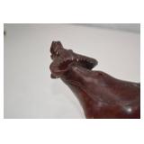 Hand-Carved Wooden Water Buffalo Figurine, 8 Inch