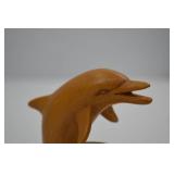 Carved Wood Dolphin Figurine