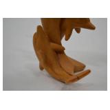 Carved Wood Dolphin Figurine