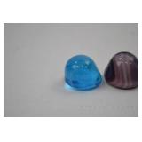 Lot of 4 Art Glass Nuggets Marbles Assorted Colors