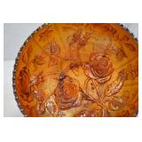 Vintage Amber Glass Assortment: Pitcher, Tumbler, Compote, Carnival Bowl