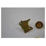 Vintage State and Organization Lapel Pin Lot, D.A.R.E., Rotary, Carthage