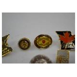 Vintage State and Organization Lapel Pin Lot, D.A.R.E., Rotary, Carthage