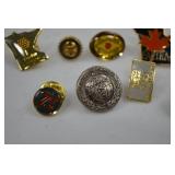 Vintage State and Organization Lapel Pin Lot, D.A.R.E., Rotary, Carthage