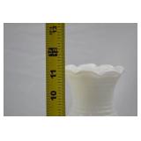 Pair of Vintage White Hobnail Milk Glass Table Lamps, 12 in.