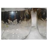 Set of 6 Silver Ombre Floral Etched Glasses