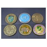 Lot of 6 Modern U.S. Army & UN Military Challenge Coins