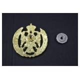 Serbian Military Badge with Double-Headed Eagle and Crest