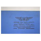 Lot of 3 Vintage Pilot Log Books, Ethiopian Civil Aviation and Texaco