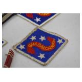 WWII Military Patch and Ribbon Lot - Guadalcanal, Rank, Service Stripes