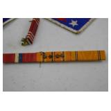 WWII Military Patch and Ribbon Lot - Guadalcanal, Rank, Service Stripes
