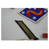 WWII Military Patch and Ribbon Lot - Guadalcanal, Rank, Service Stripes