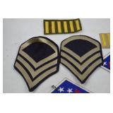 WWII Military Patch and Ribbon Lot - Guadalcanal, Rank, Service Stripes