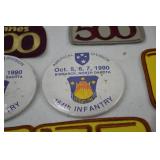 Fair Lanes Bowling Patches and 164th Infantry Reunion Buttons Lot