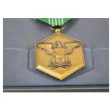 US Army Military Merit Medal Lot with National Defense Medal and Lapel Pin