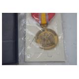 US Army Military Merit Medal Lot with National Defense Medal and Lapel Pin