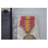US Army Military Merit Medal Lot with National Defense Medal and Lapel Pin