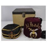 Masonic & Shrine Regalia Lot - Fez, 32nd Degree Scottish Rite Cap, Case