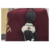 Masonic & Shrine Regalia Lot - Fez, 32nd Degree Scottish Rite Cap, Case