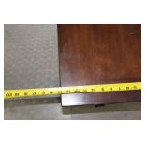 Dark Wood Side Table with Two Drawers and Shelf, 24x12x24 Inches