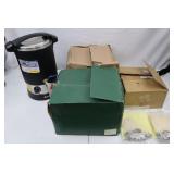 Candle Making Kit Lot: Wax Melting Furnace, Soy Wax, Wicks & Red Glass Jars