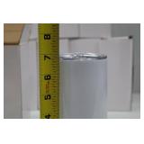 Lot of 11 White Stainless Steel Tumblers with Lids