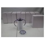 Lot of 9 Stainless Steel Kids Tumblers with Lids & Handles