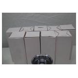 Lot of 10 White Stainless Steel 8.5" Tumblers with Lids - Boxed